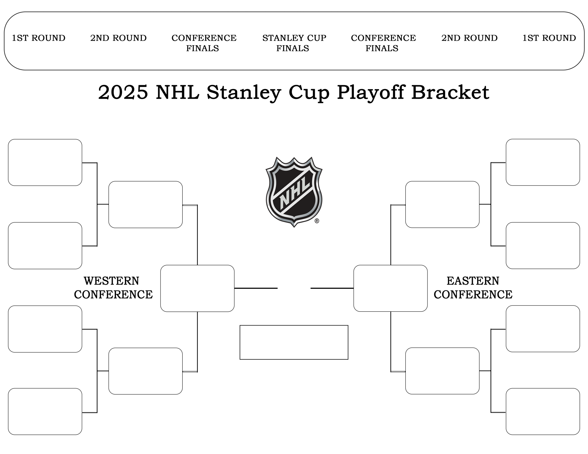 Here s 3 Printable Stanley Cup Brackets for the 2025 NHL Playoffs to